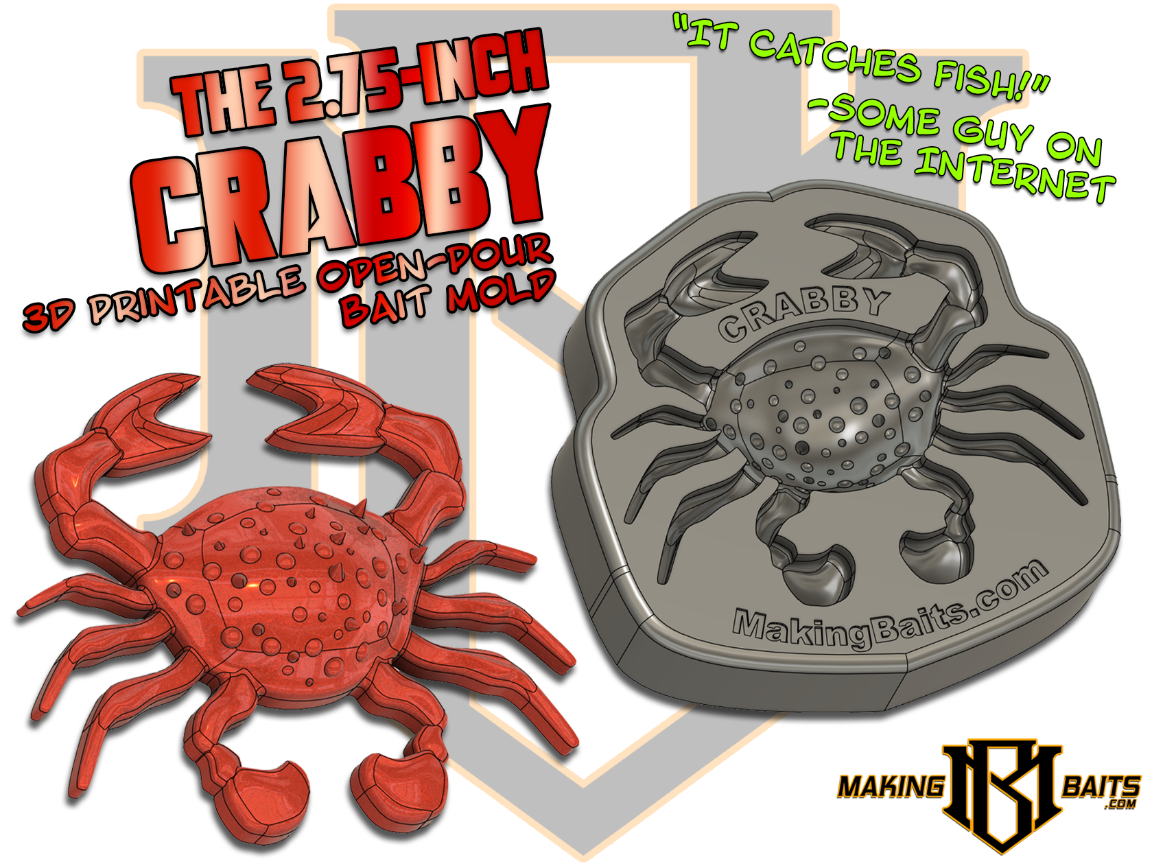 Making Baits 2.75-Inch Crabby Open Pour Mold